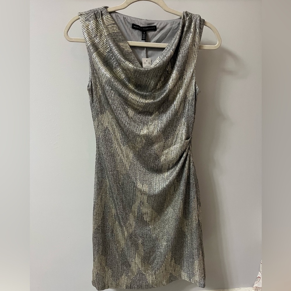 White House Black Market Cocktail Dress (silver) - Women’s 0